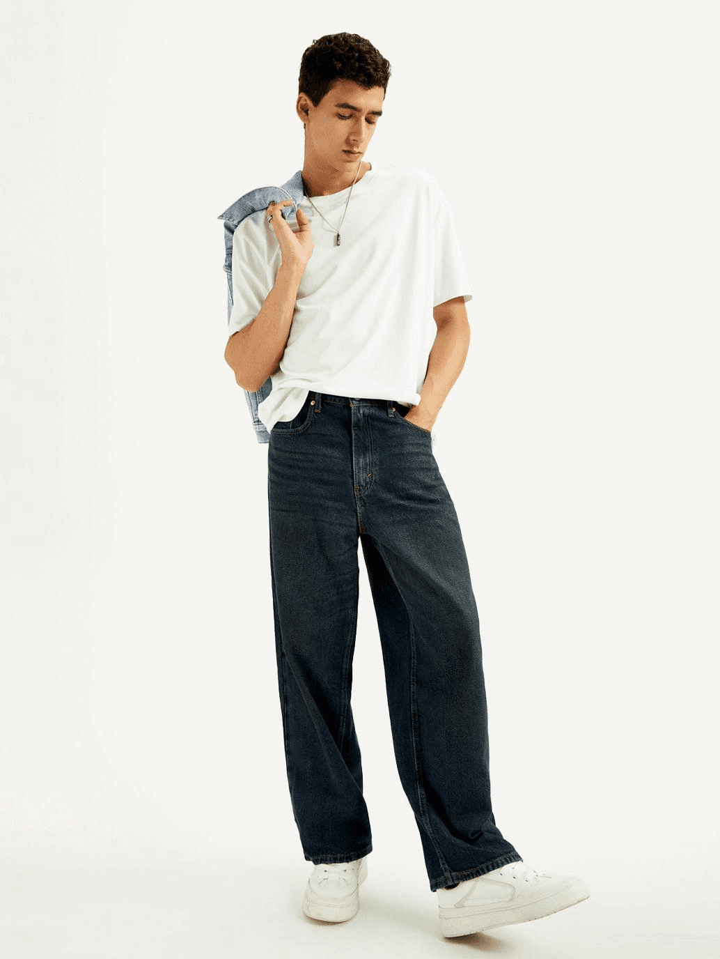 Stone Shaped Wide Leg Jeans