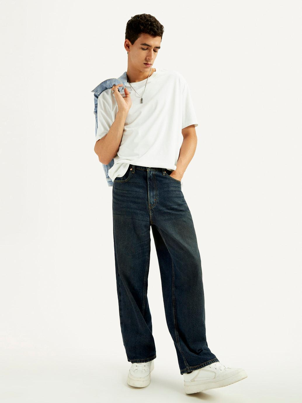 Stone Shaped Wide Leg Jeans